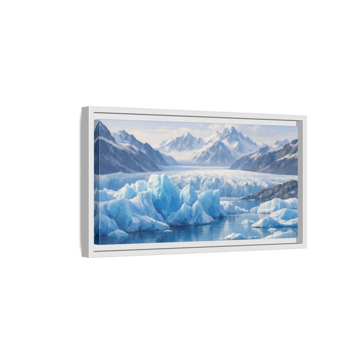 Landscape Nature Glacier Blue - Framed Canvas Wall Art Print - YesArtYes