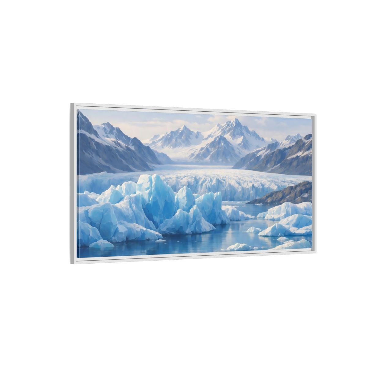 Landscape Nature Glacier Blue - Framed Canvas Wall Art Print - YesArtYes