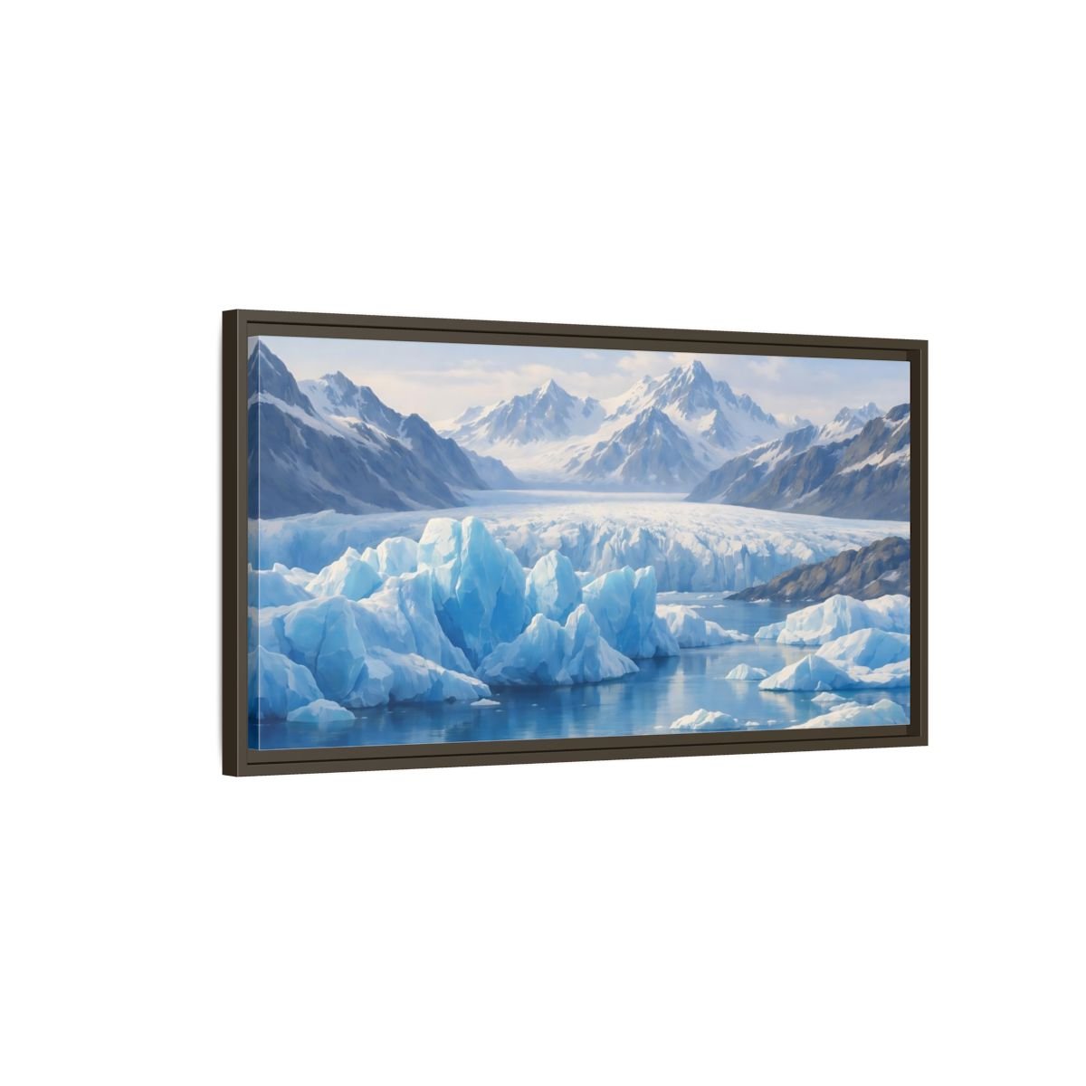 Landscape Nature Glacier Blue - Framed Canvas Wall Art Print - YesArtYes