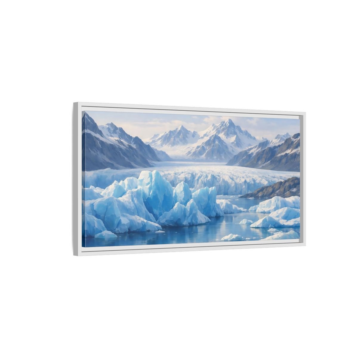 Landscape Nature Glacier Blue - Framed Canvas Wall Art Print - YesArtYes
