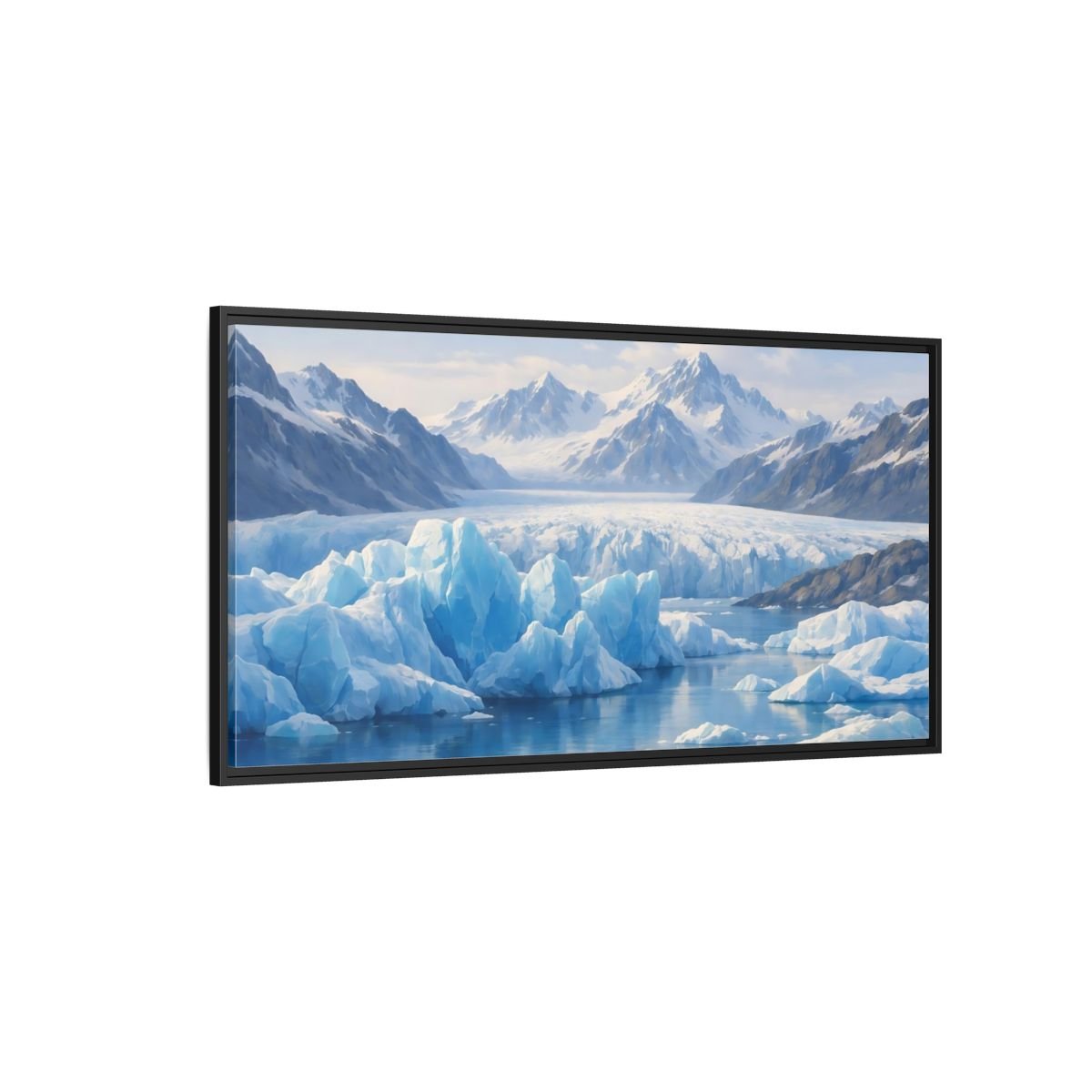 Landscape Nature Glacier Blue - Framed Canvas Wall Art Print - YesArtYes