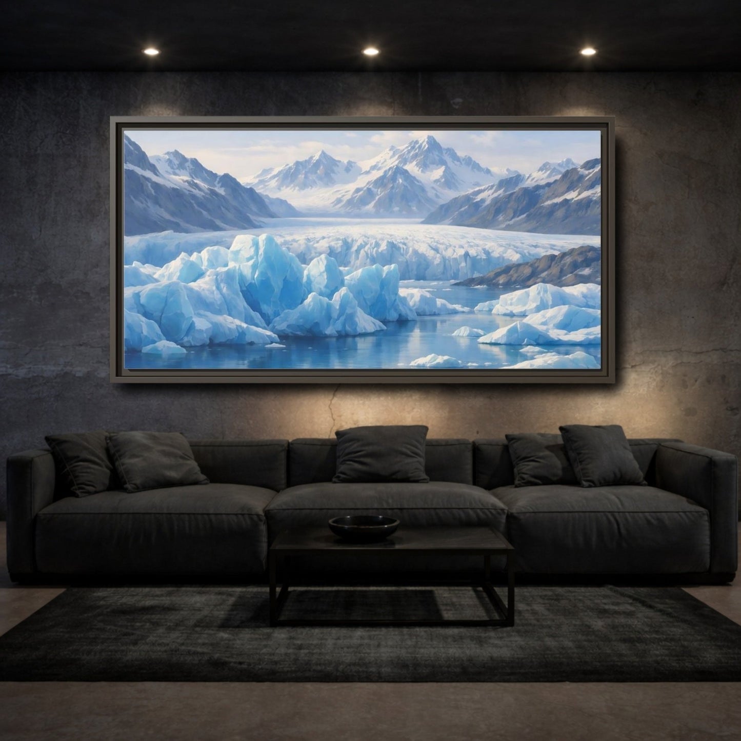 Landscape Nature Glacier Blue - Framed Canvas Wall Art Print - YesArtYes