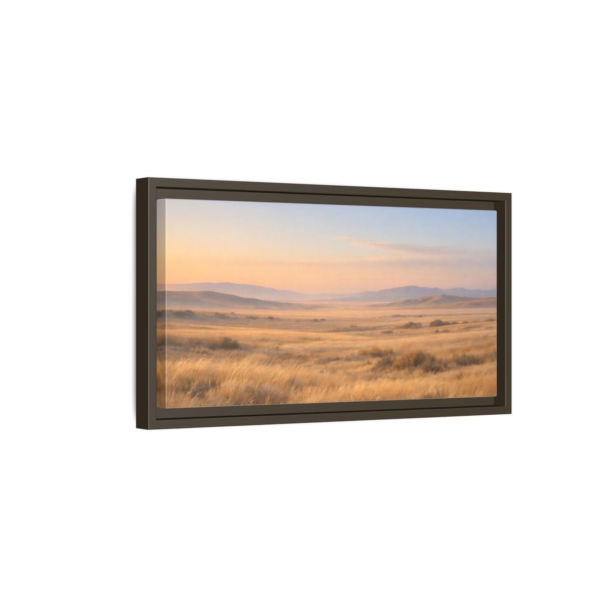 Landscape Nature Grassy Field Golden Meadow - Framed Canvas Wall Art Print - YesArtYes
