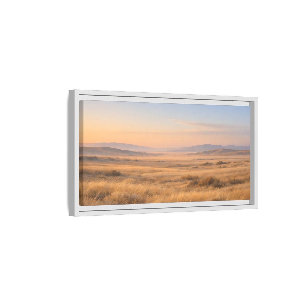 Landscape Nature Grassy Field Golden Meadow - Framed Canvas Wall Art Print - YesArtYes