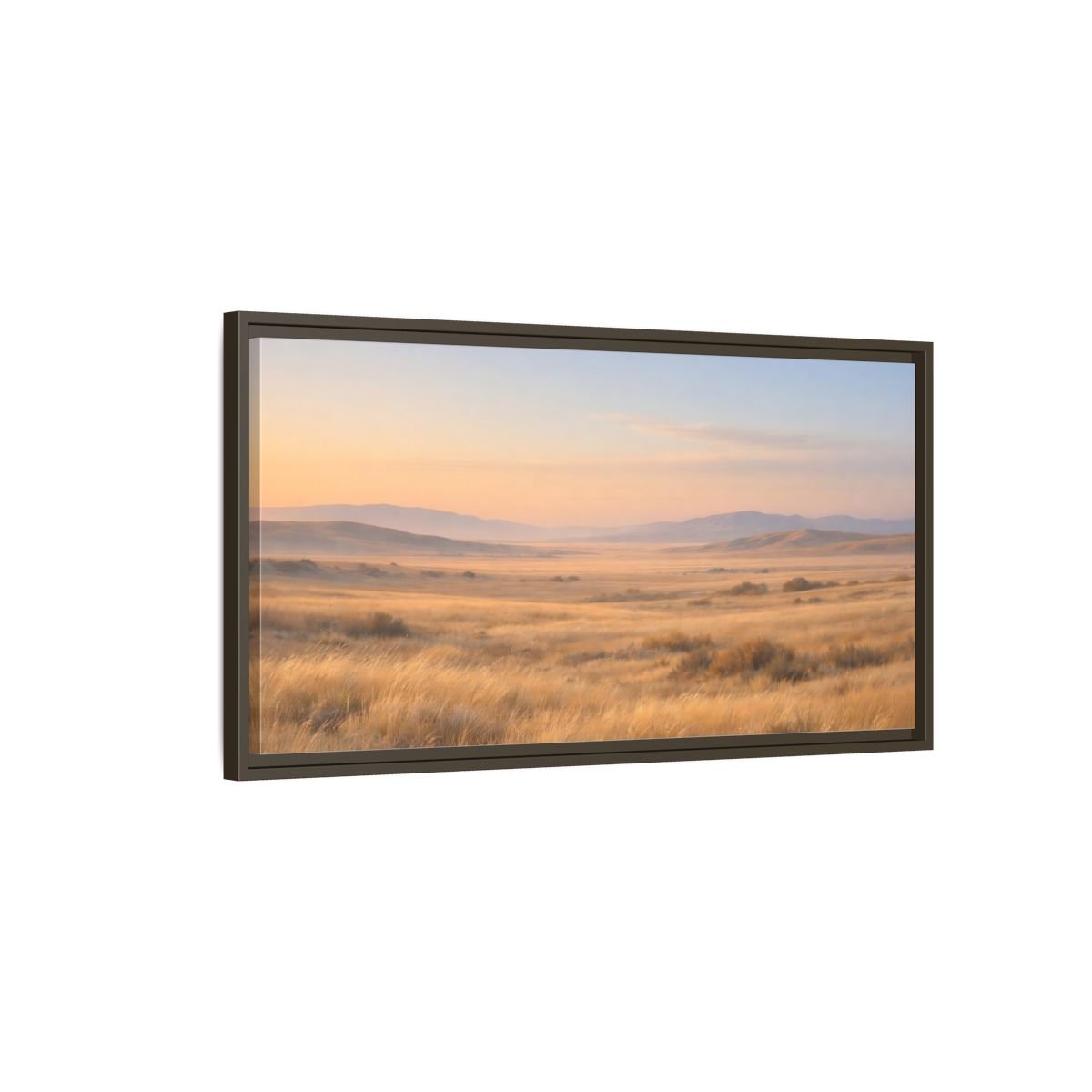 Landscape Nature Grassy Field Golden Meadow - Framed Canvas Wall Art Print - YesArtYes