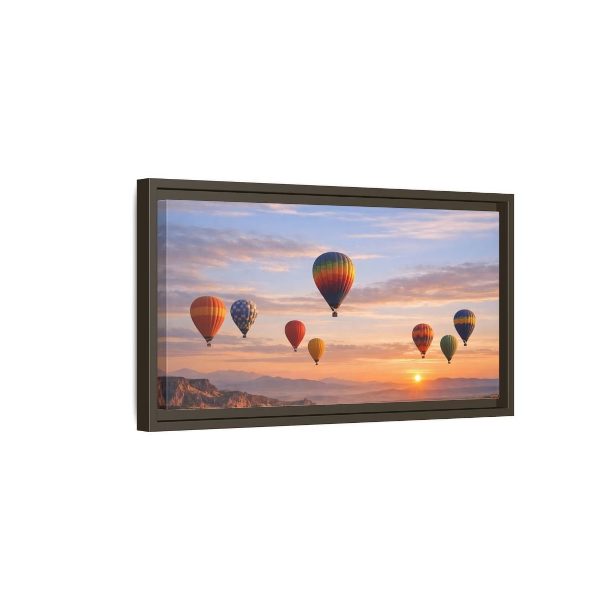 Landscape Nature Hot Air Balloons Colorful - Framed Canvas Wall Art Print - YesArtYes