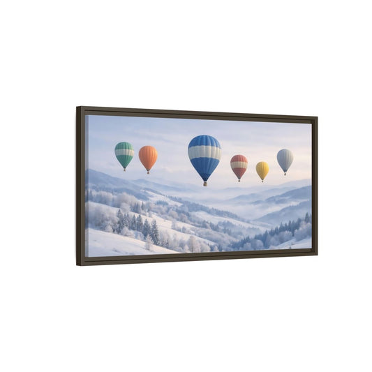 Landscape Nature Hot Air Balloons Pastel - Framed Canvas Wall Art Print - YesArtYes