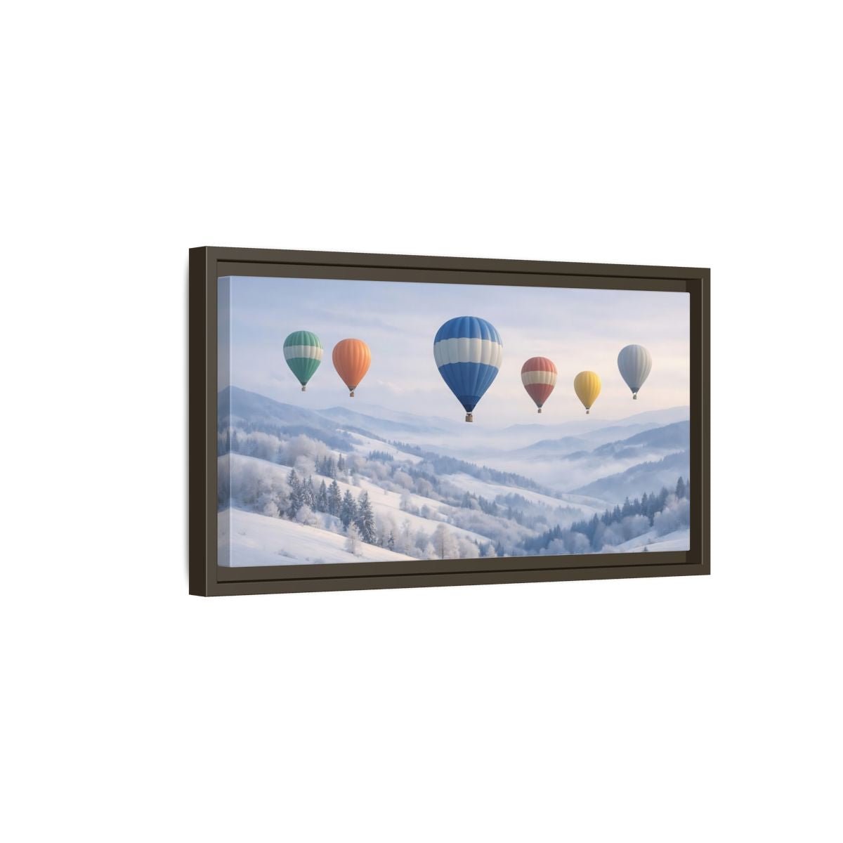 Landscape Nature Hot Air Balloons Pastel - Framed Canvas Wall Art Print - YesArtYes