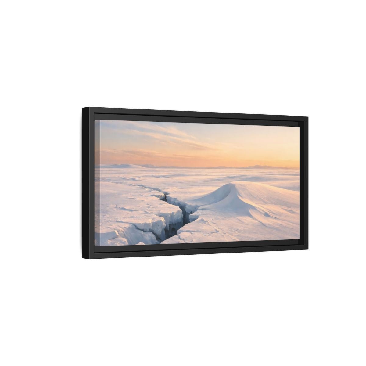 Landscape Nature Ice Field Winter - Framed Canvas Wall Art Print - YesArtYes