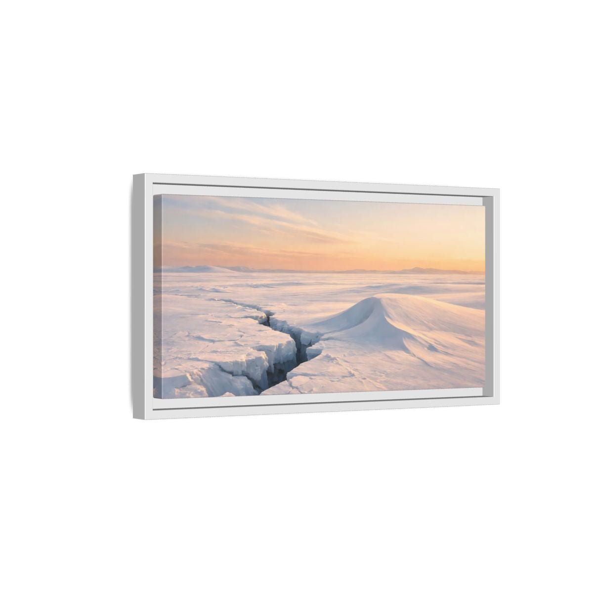 Landscape Nature Ice Field Winter - Framed Canvas Wall Art Print - YesArtYes