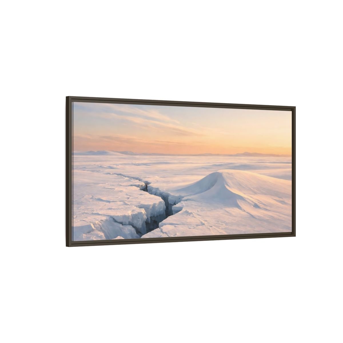 Landscape Nature Ice Field Winter - Framed Canvas Wall Art Print - YesArtYes