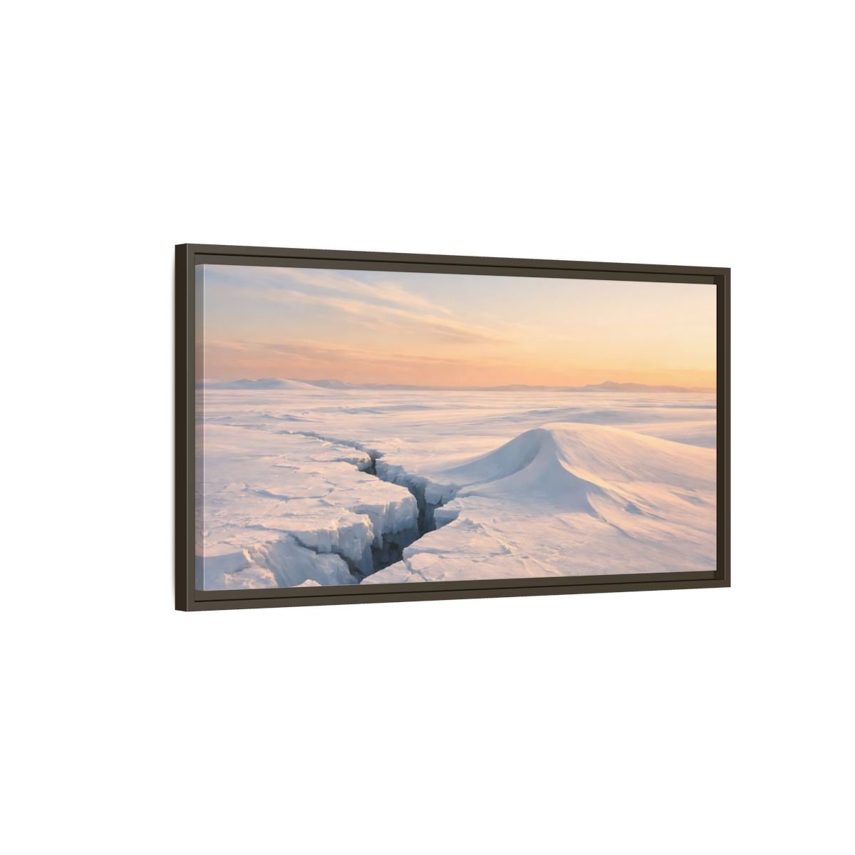 Landscape Nature Ice Field Winter - Framed Canvas Wall Art Print - YesArtYes