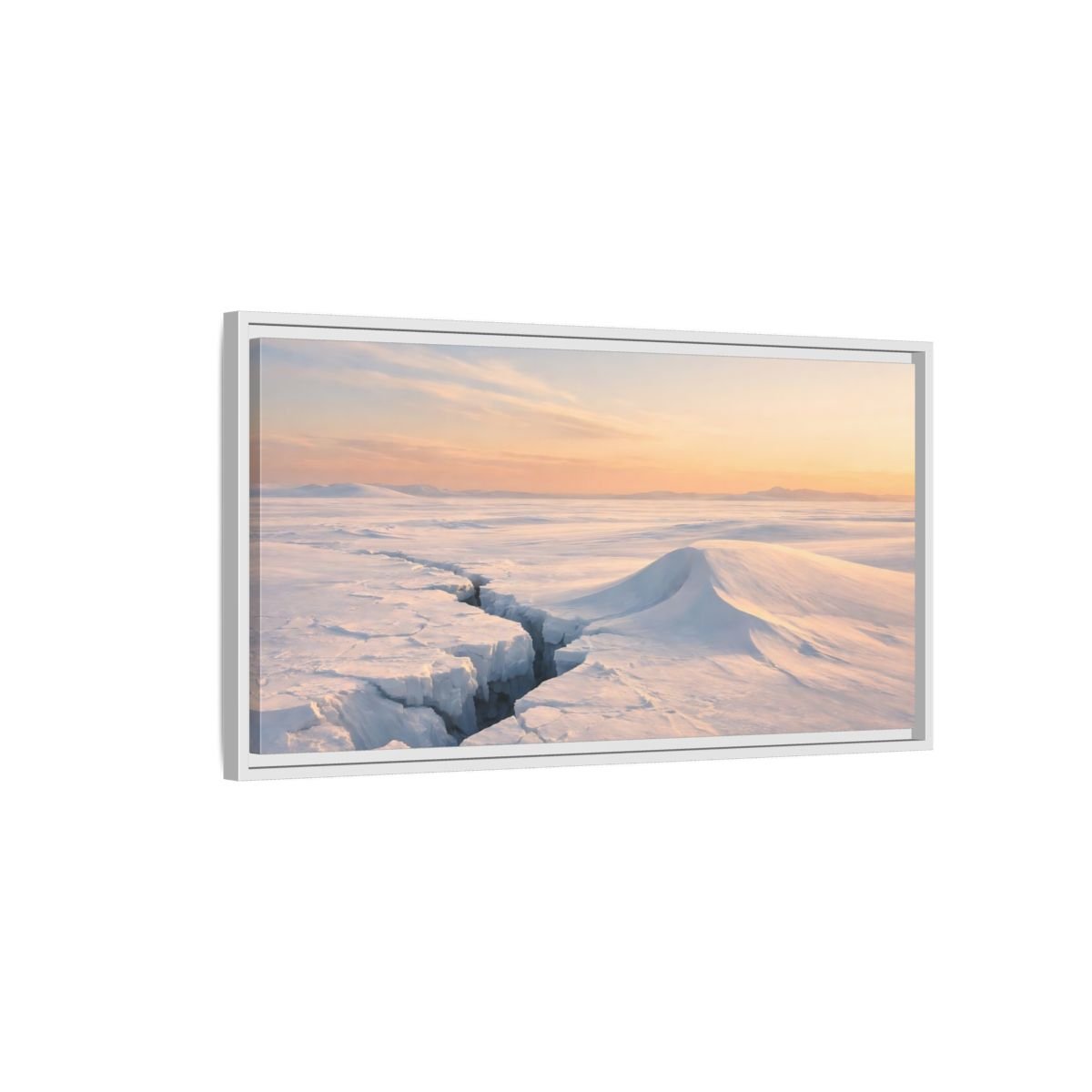 Landscape Nature Ice Field Winter - Framed Canvas Wall Art Print - YesArtYes