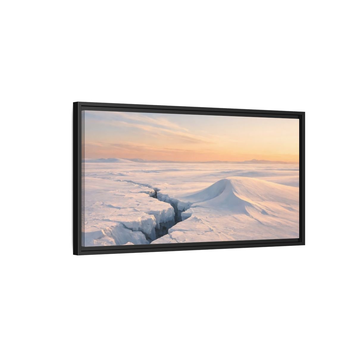 Landscape Nature Ice Field Winter - Framed Canvas Wall Art Print - YesArtYes