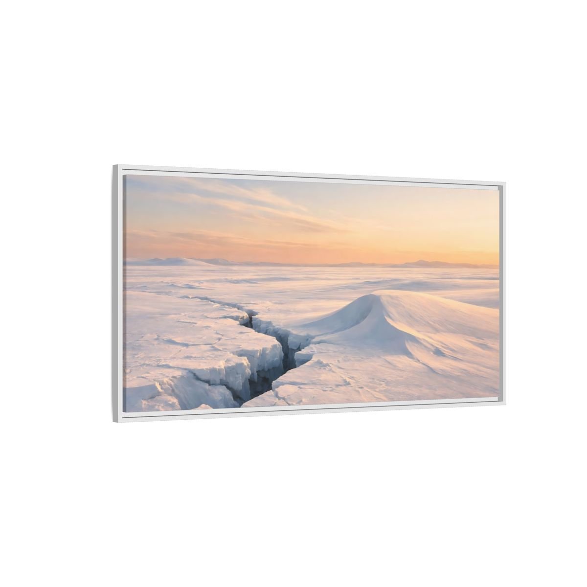 Landscape Nature Ice Field Winter - Framed Canvas Wall Art Print - YesArtYes