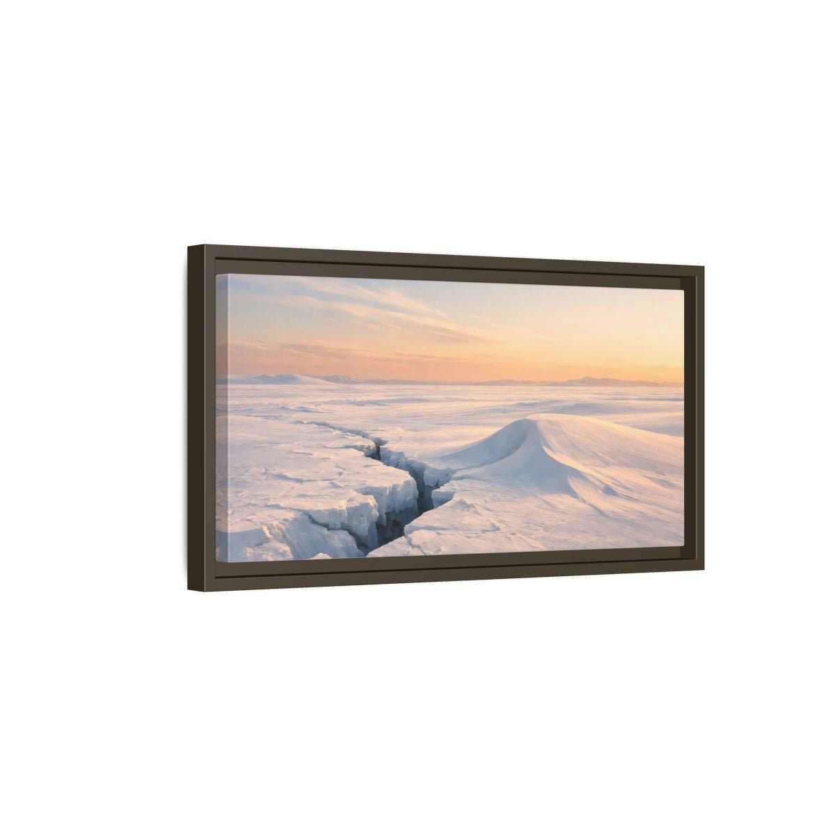 Landscape Nature Ice Field Winter - Framed Canvas Wall Art Print - YesArtYes