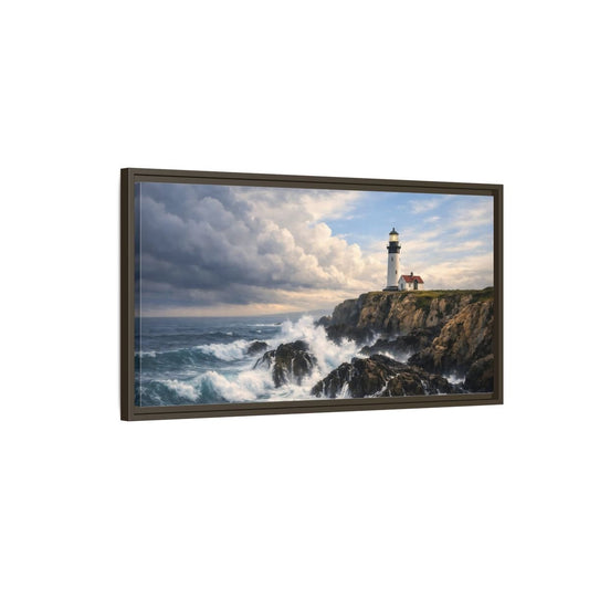 Landscape Nature Lighthouse Ocean Scene - Framed Canvas Wall Art Print - YesArtYes