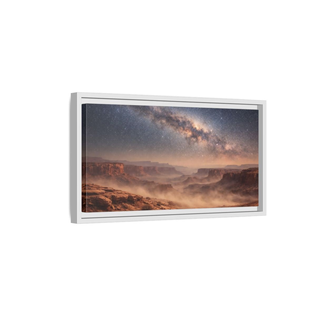 Landscape Nature Milky Way Desert Night - Framed Canvas Wall Art Print - YesArtYes