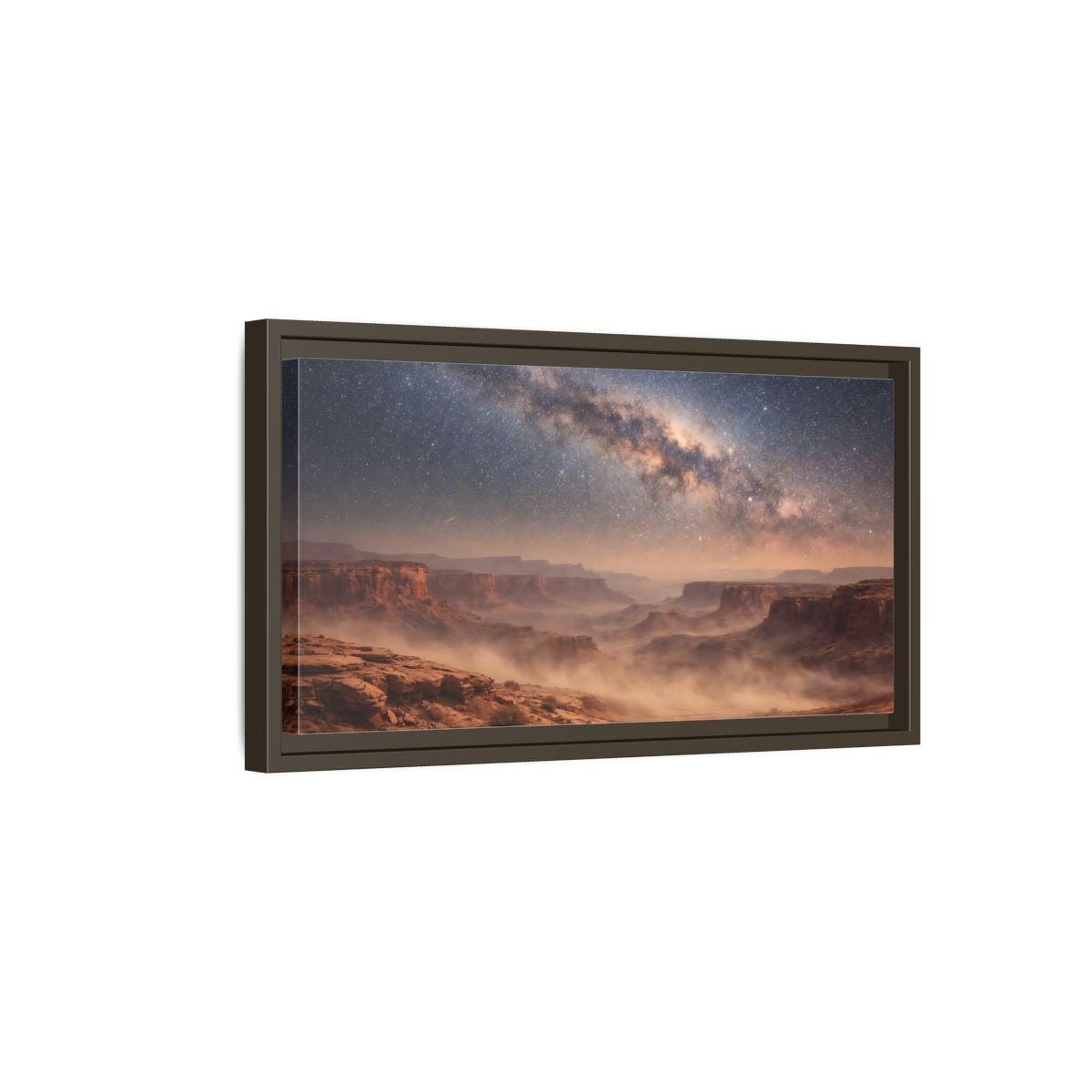 Landscape Nature Milky Way Desert Night - Framed Canvas Wall Art Print - YesArtYes