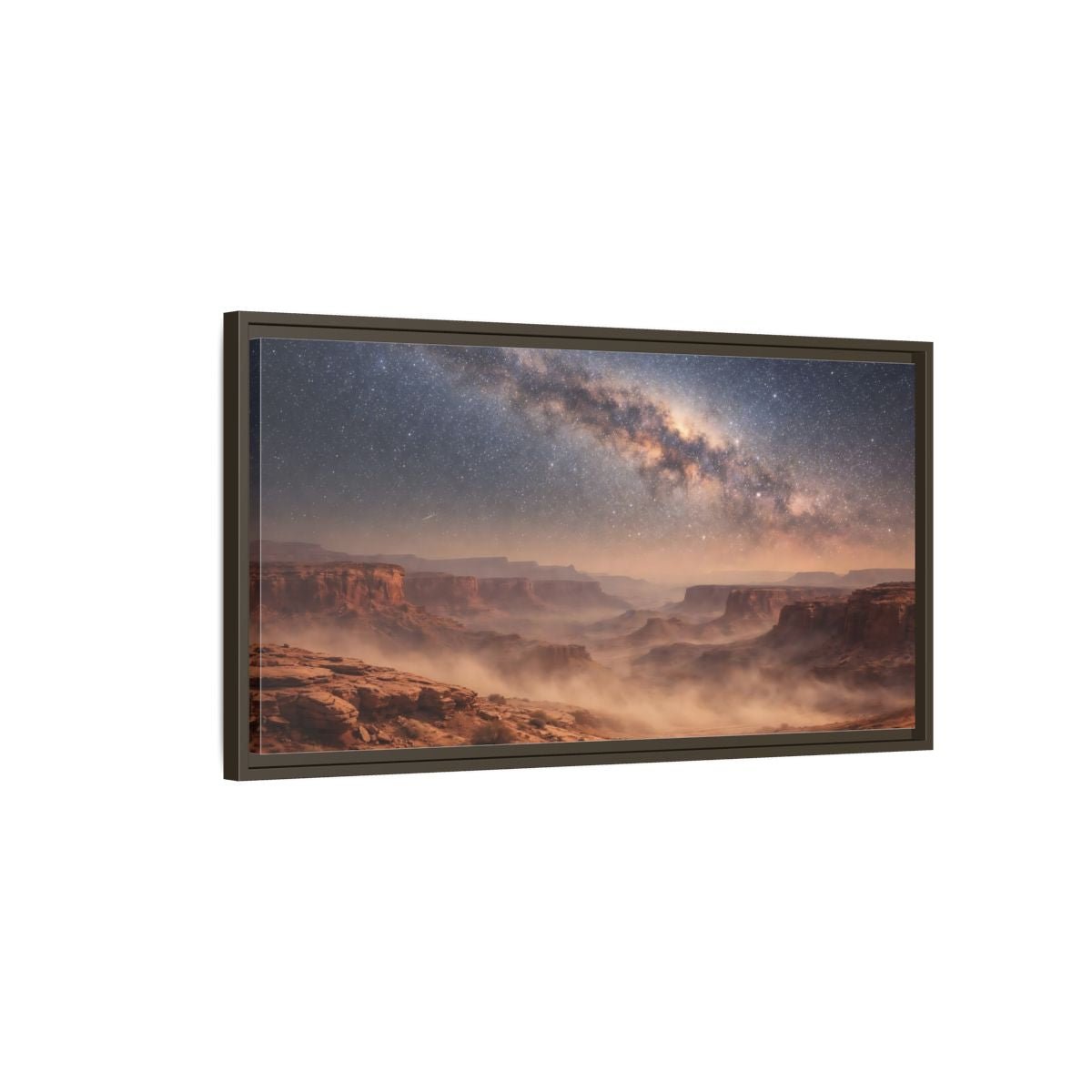 Landscape Nature Milky Way Desert Night - Framed Canvas Wall Art Print - YesArtYes