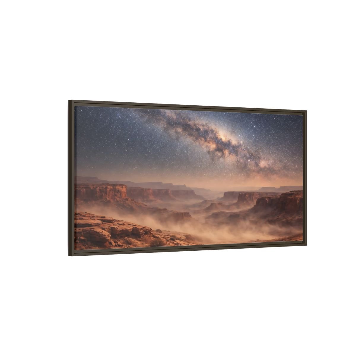 Landscape Nature Milky Way Desert Night - Framed Canvas Wall Art Print - YesArtYes
