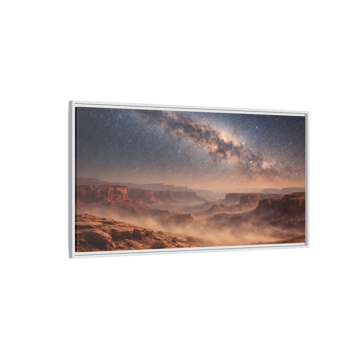 Landscape Nature Milky Way Desert Night - Framed Canvas Wall Art Print - YesArtYes