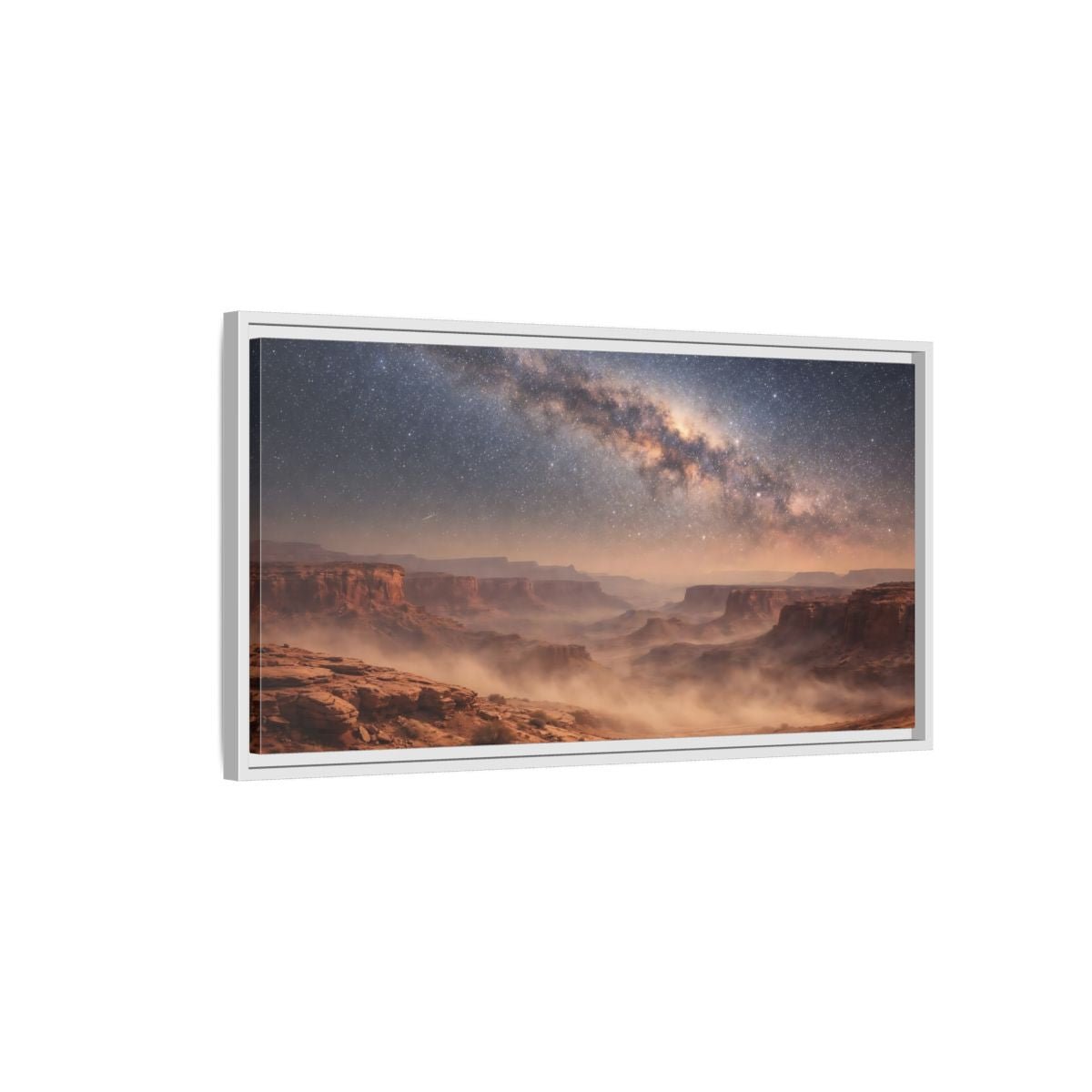 Landscape Nature Milky Way Desert Night - Framed Canvas Wall Art Print - YesArtYes