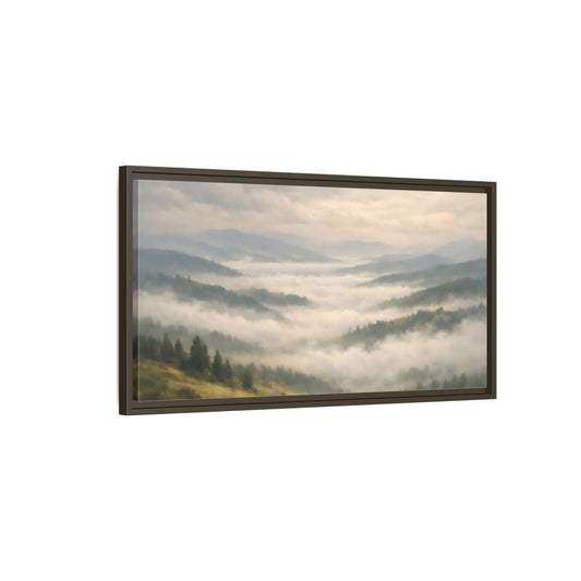 Landscape Nature Misty Mountains - Framed Canvas Wall Art Print - YesArtYes