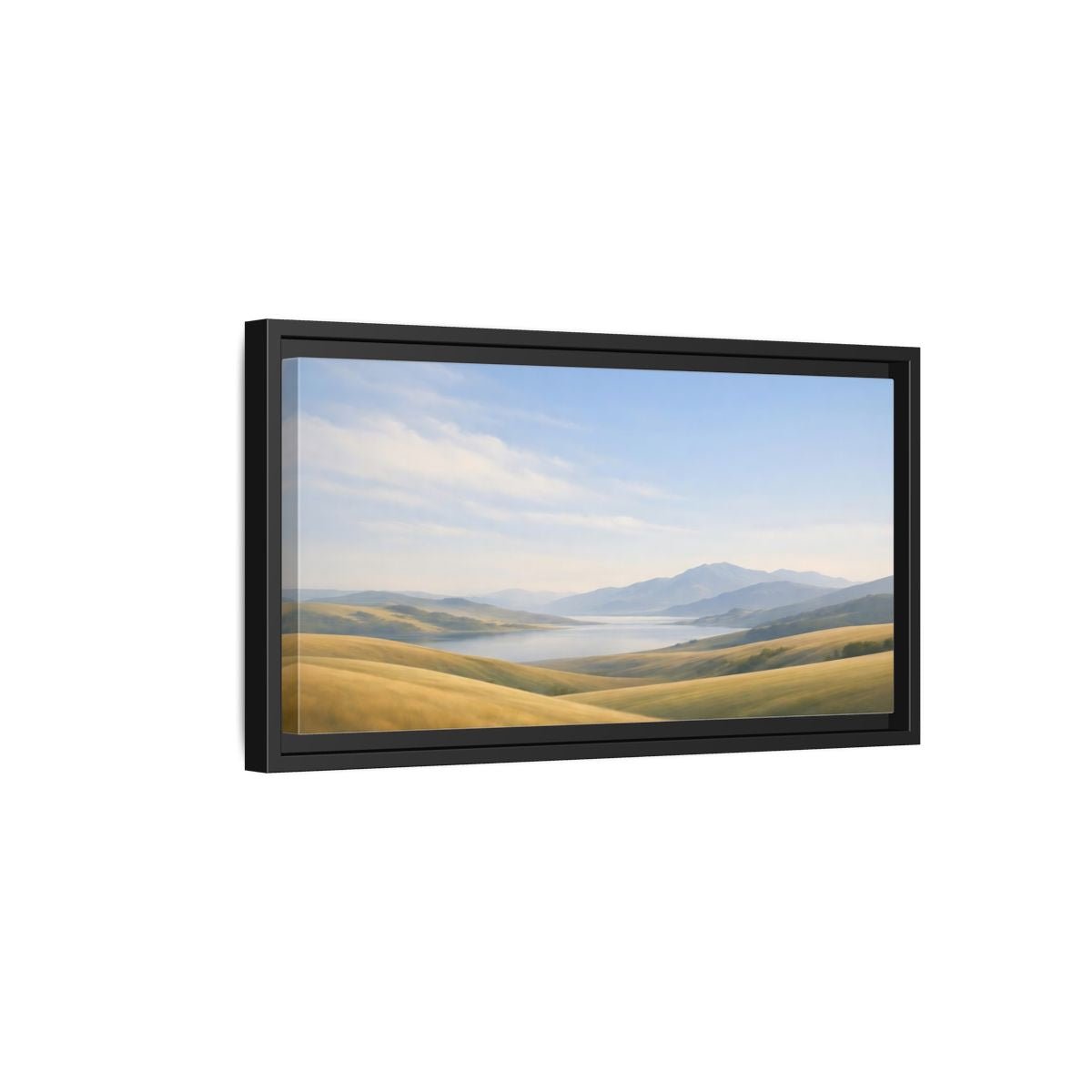 Landscape Nature Mountain Golden Hills - Framed Canvas Wall Art Print - YesArtYes