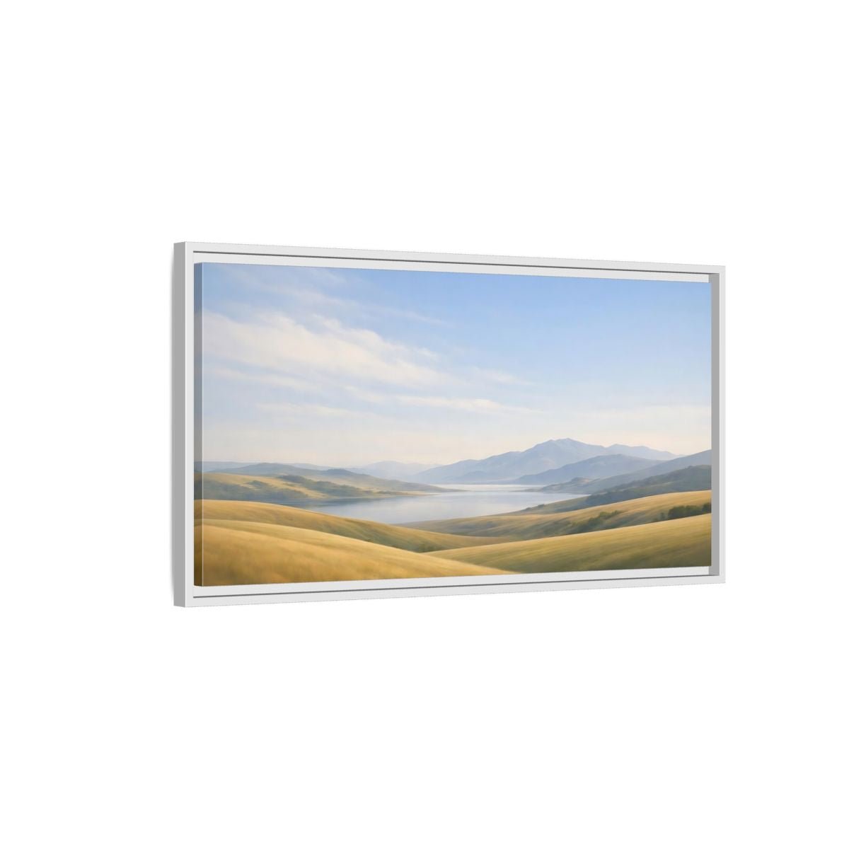 Landscape Nature Mountain Golden Hills - Framed Canvas Wall Art Print - YesArtYes