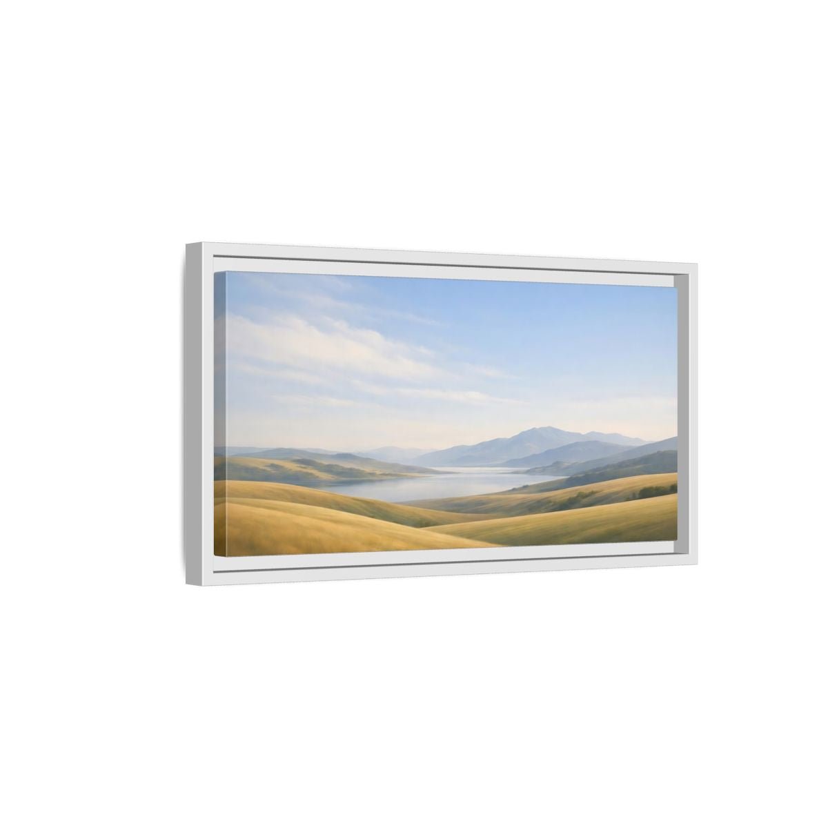 Landscape Nature Mountain Golden Hills - Framed Canvas Wall Art Print - YesArtYes