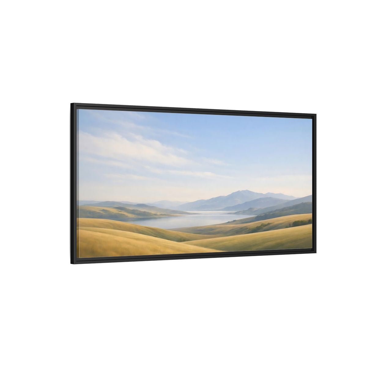 Landscape Nature Mountain Golden Hills - Framed Canvas Wall Art Print - YesArtYes