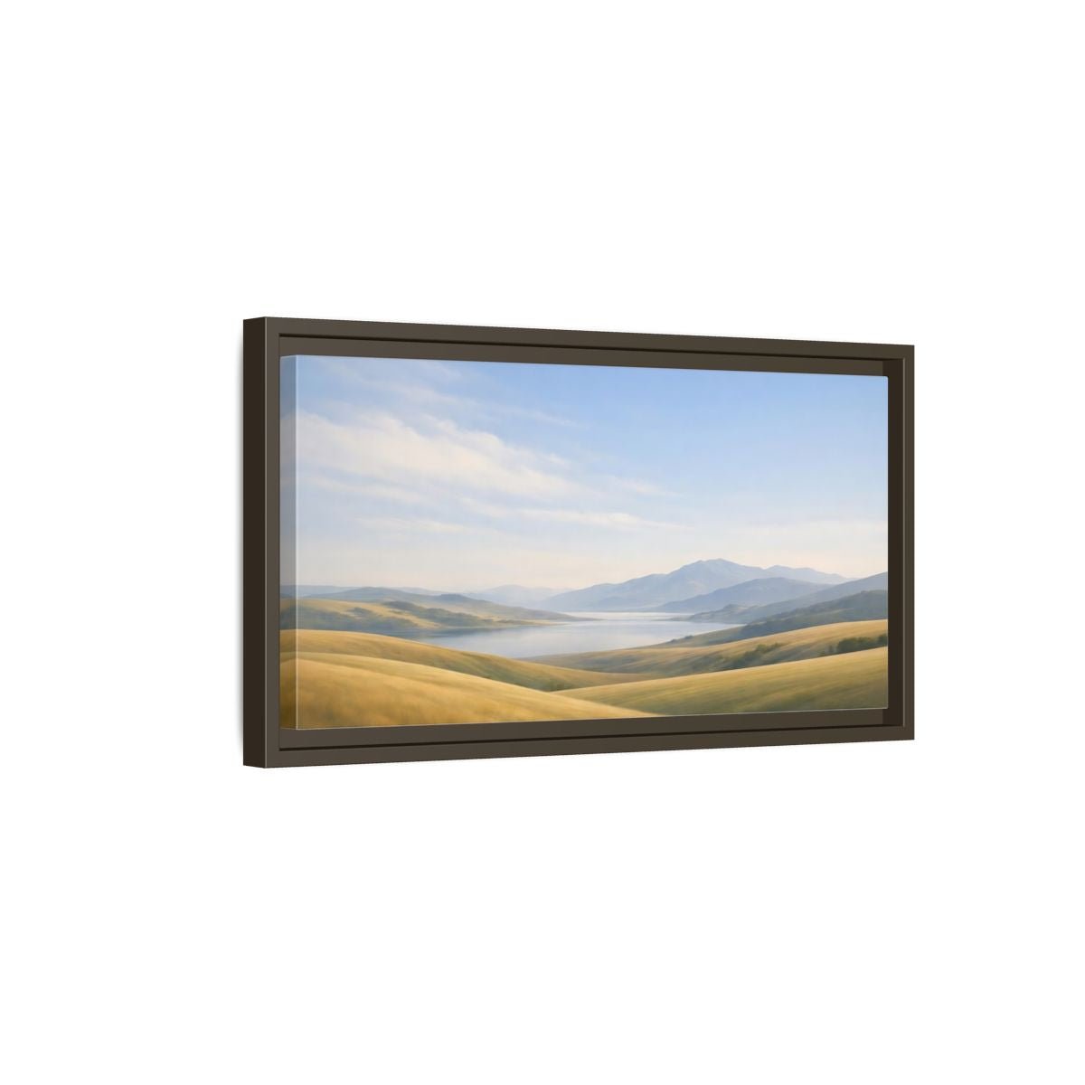 Landscape Nature Mountain Golden Hills - Framed Canvas Wall Art Print - YesArtYes
