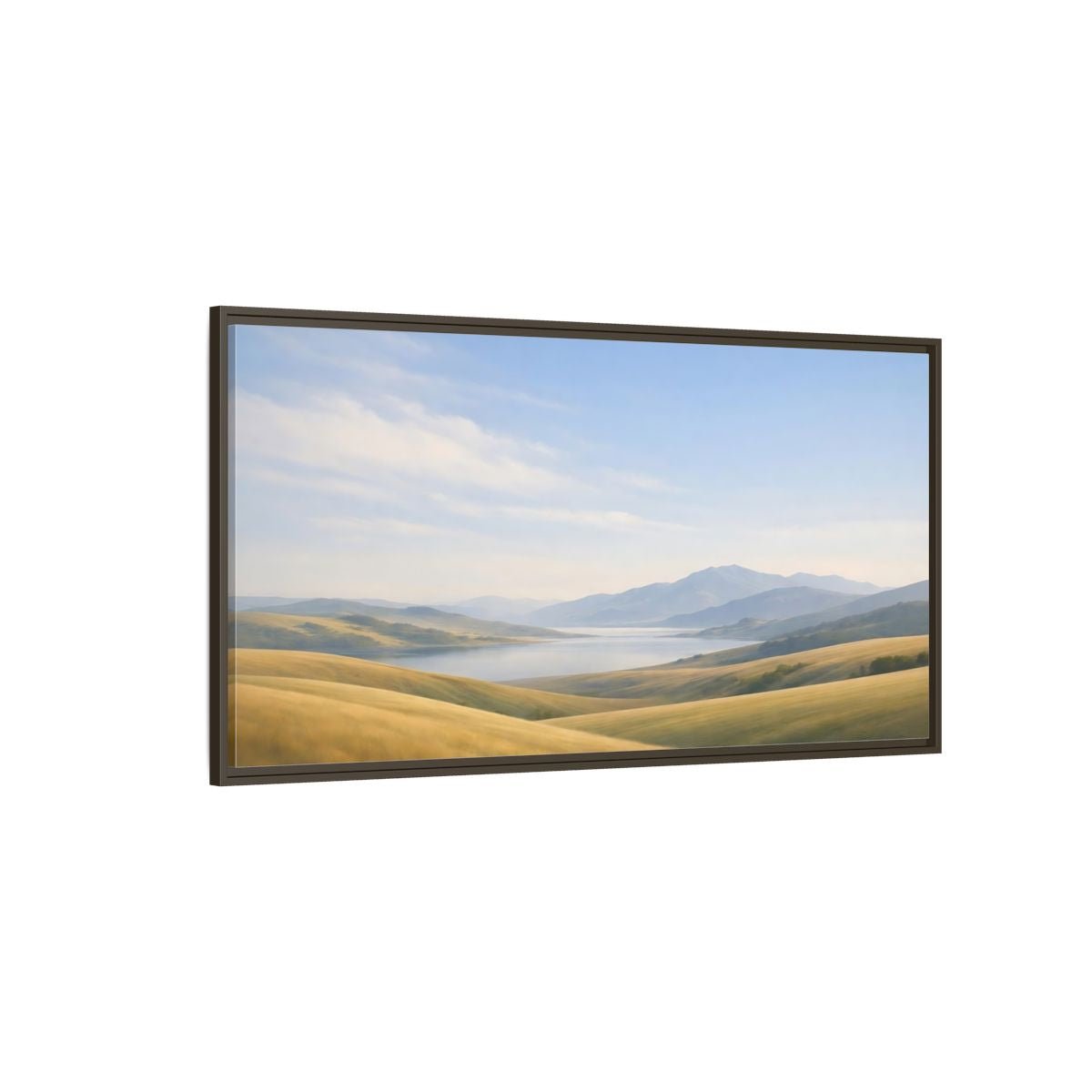 Landscape Nature Mountain Golden Hills - Framed Canvas Wall Art Print - YesArtYes