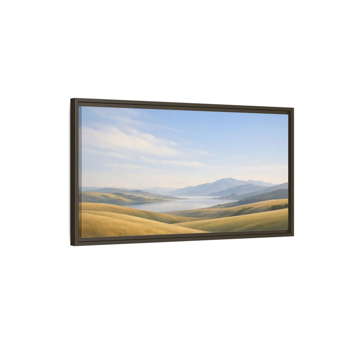 Landscape Nature Mountain Golden Hills - Framed Canvas Wall Art Print - YesArtYes