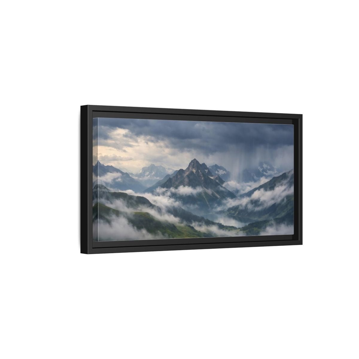 Landscape Nature Mountain Lake Scenic - Framed Canvas Wall Art Print - YesArtYes