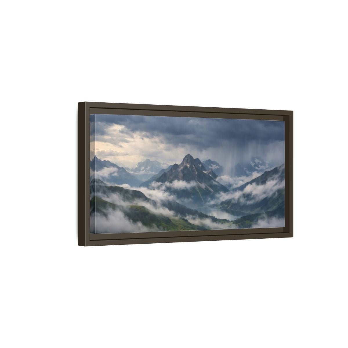Landscape Nature Mountain Lake Scenic - Framed Canvas Wall Art Print - YesArtYes