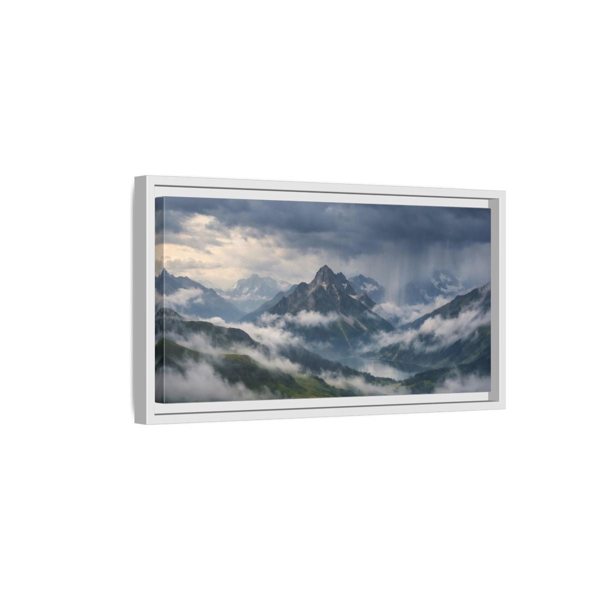 Landscape Nature Mountain Lake Scenic - Framed Canvas Wall Art Print - YesArtYes