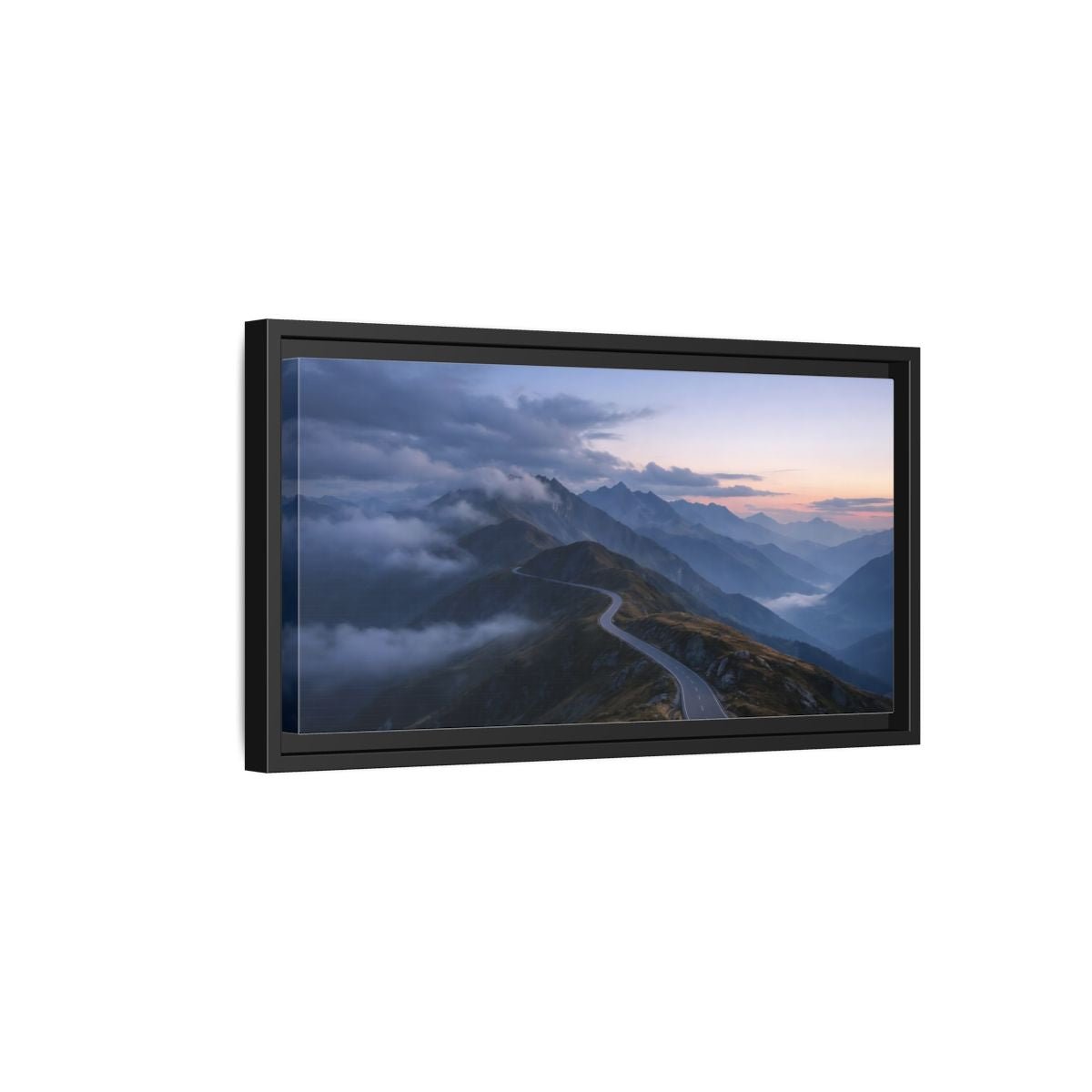 Landscape Nature Mountain Road - Framed Canvas Wall Art Print - YesArtYes