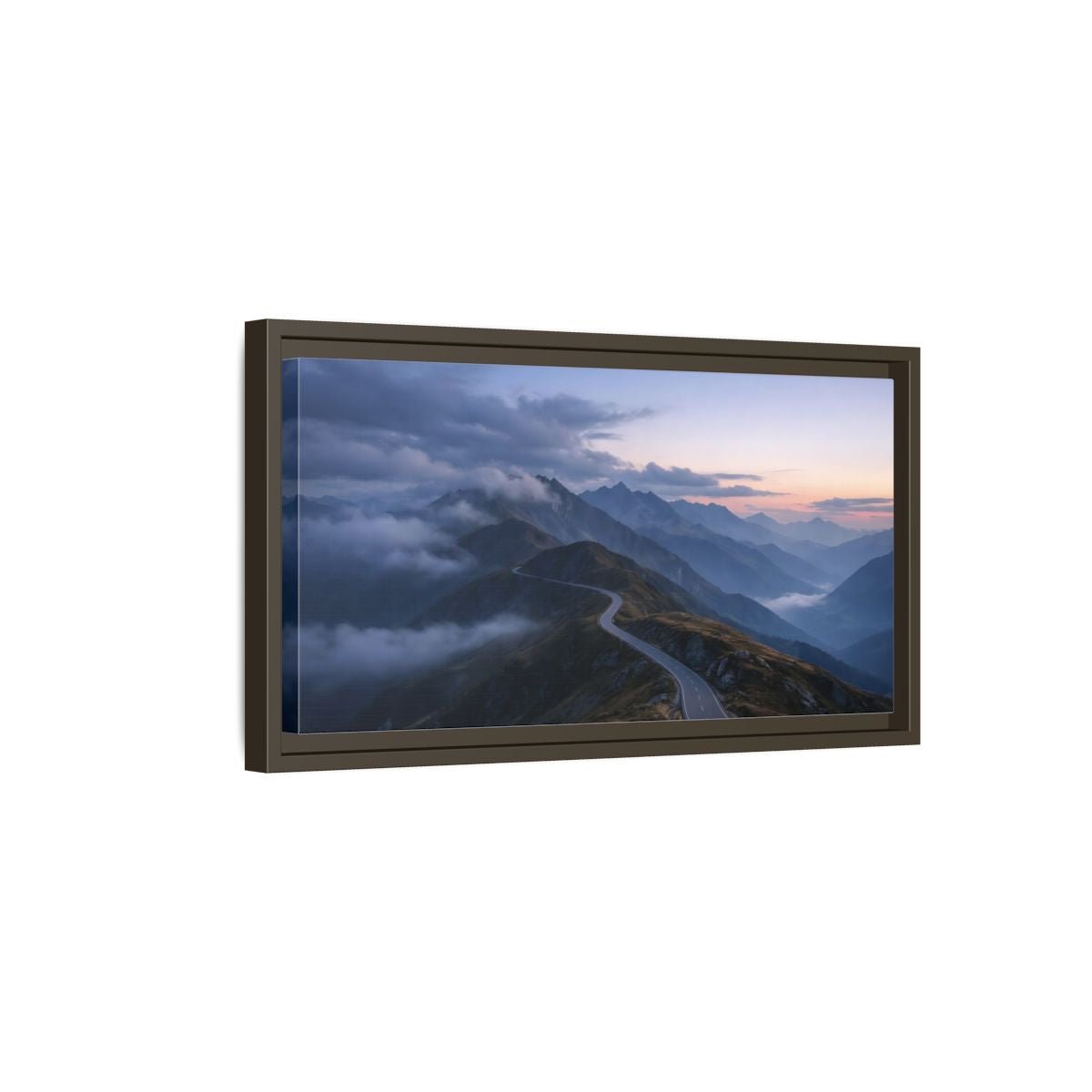 Landscape Nature Mountain Road - Framed Canvas Wall Art Print - YesArtYes