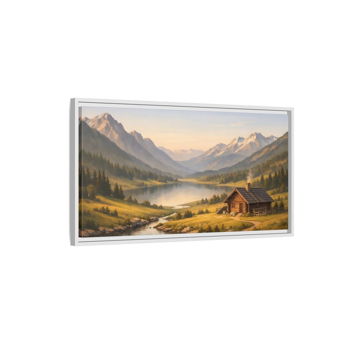 Landscape Nature Mountain Rustic - Framed Canvas Wall Art Print - YesArtYes