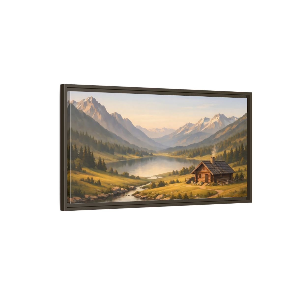 Landscape Nature Mountain Rustic - Framed Canvas Wall Art Print - YesArtYes