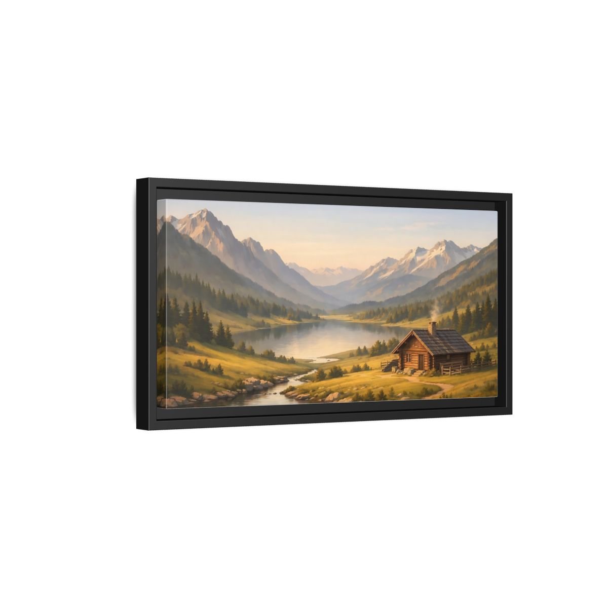 Landscape Nature Mountain Rustic - Framed Canvas Wall Art Print - YesArtYes
