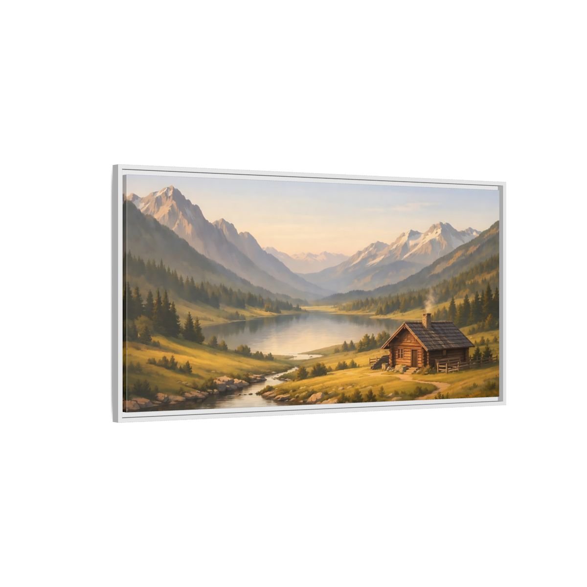 Landscape Nature Mountain Rustic - Framed Canvas Wall Art Print - YesArtYes