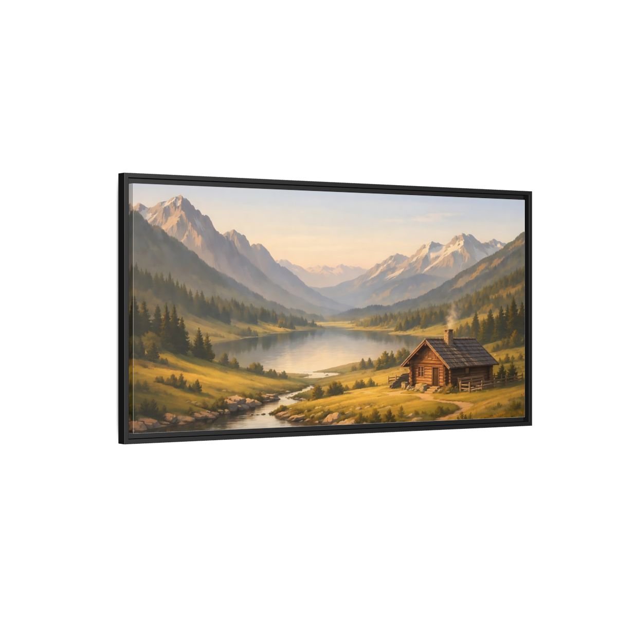 Landscape Nature Mountain Rustic - Framed Canvas Wall Art Print - YesArtYes