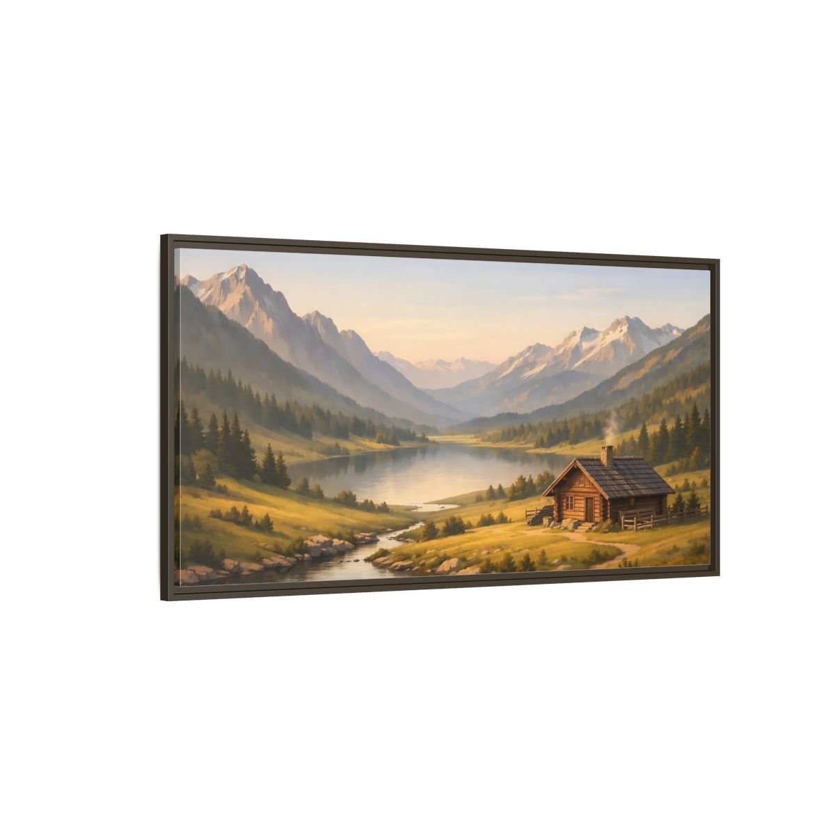 Landscape Nature Mountain Rustic - Framed Canvas Wall Art Print - YesArtYes