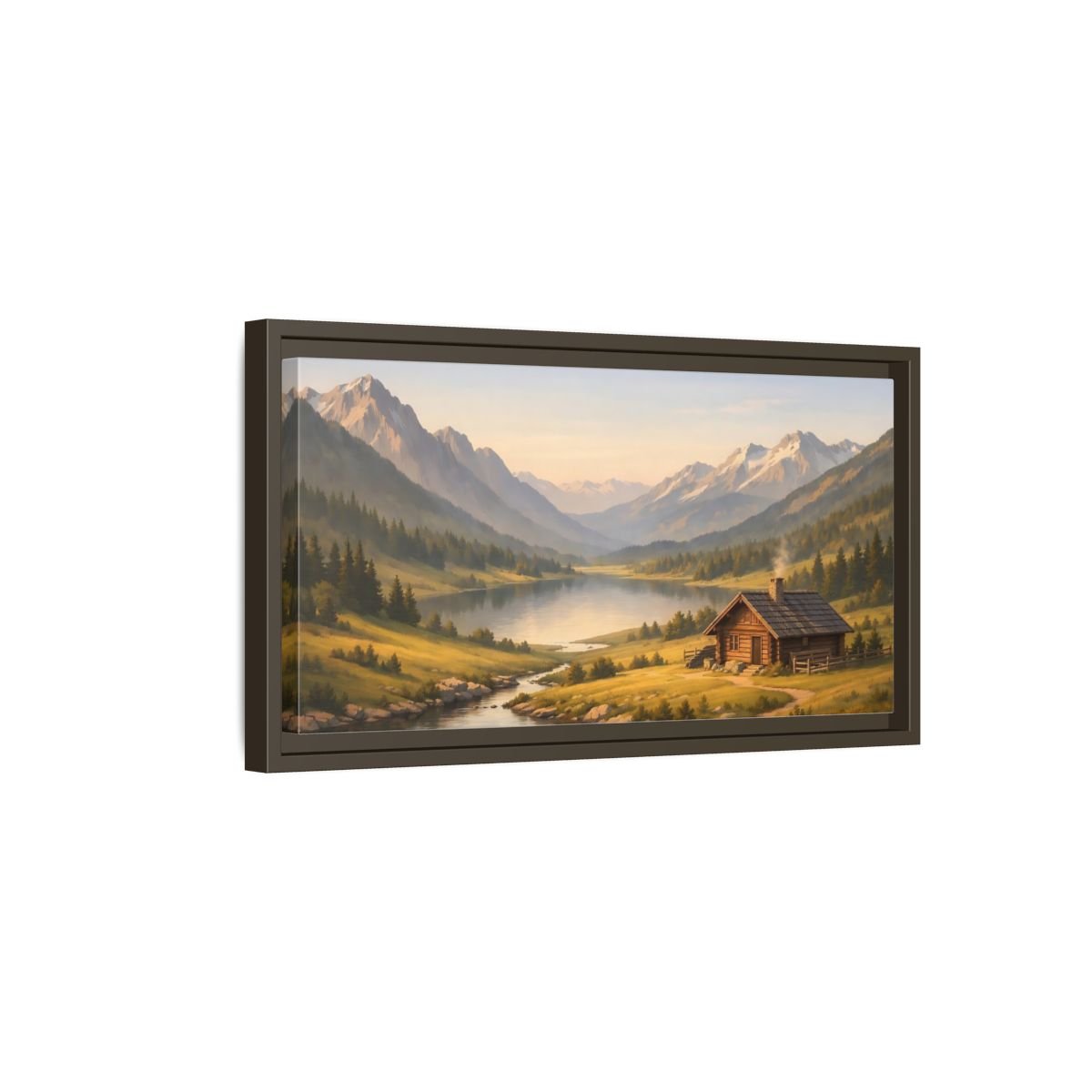 Landscape Nature Mountain Rustic - Framed Canvas Wall Art Print - YesArtYes
