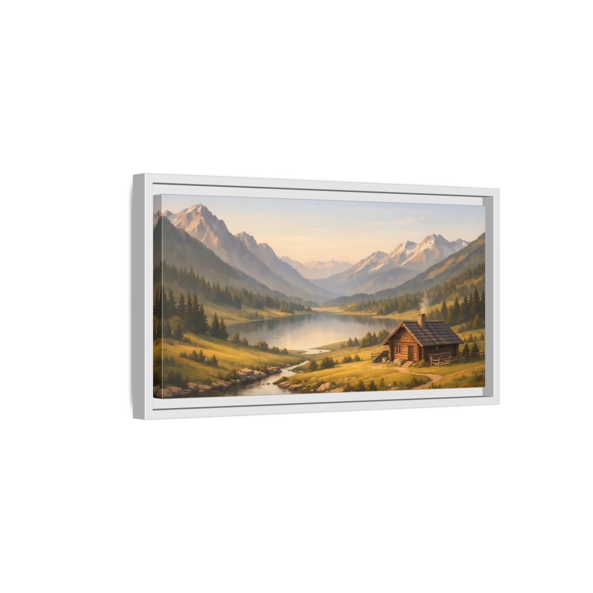 Landscape Nature Mountain Rustic - Framed Canvas Wall Art Print - YesArtYes
