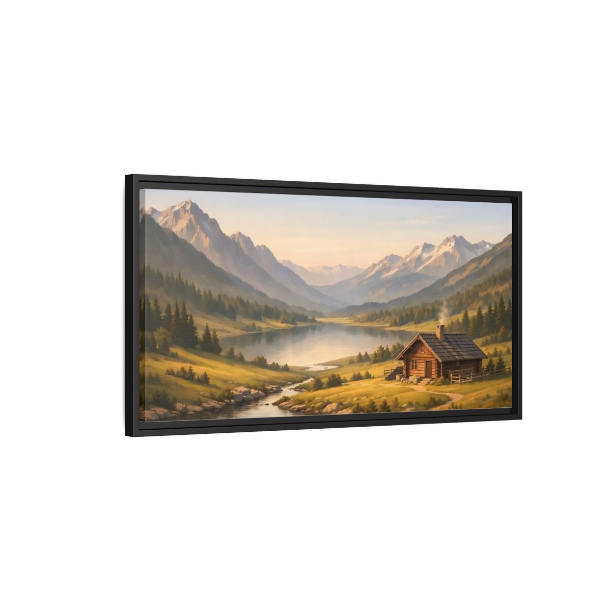 Landscape Nature Mountain Rustic - Framed Canvas Wall Art Print - YesArtYes
