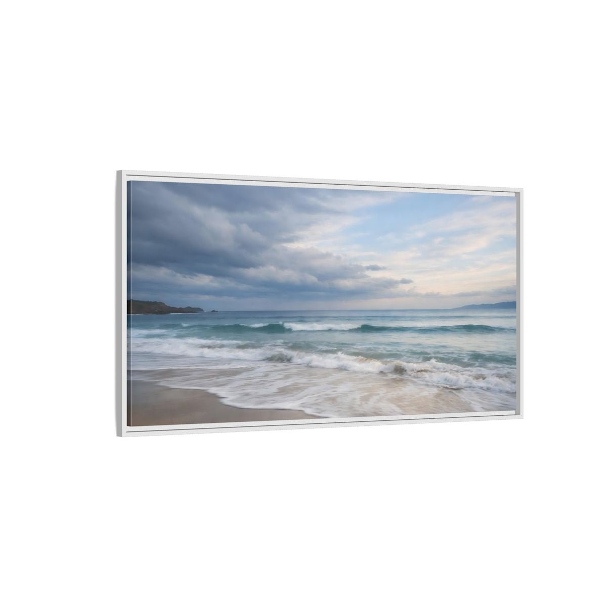 Landscape Nature Ocean Blue - Framed Canvas Wall Art Print - YesArtYes